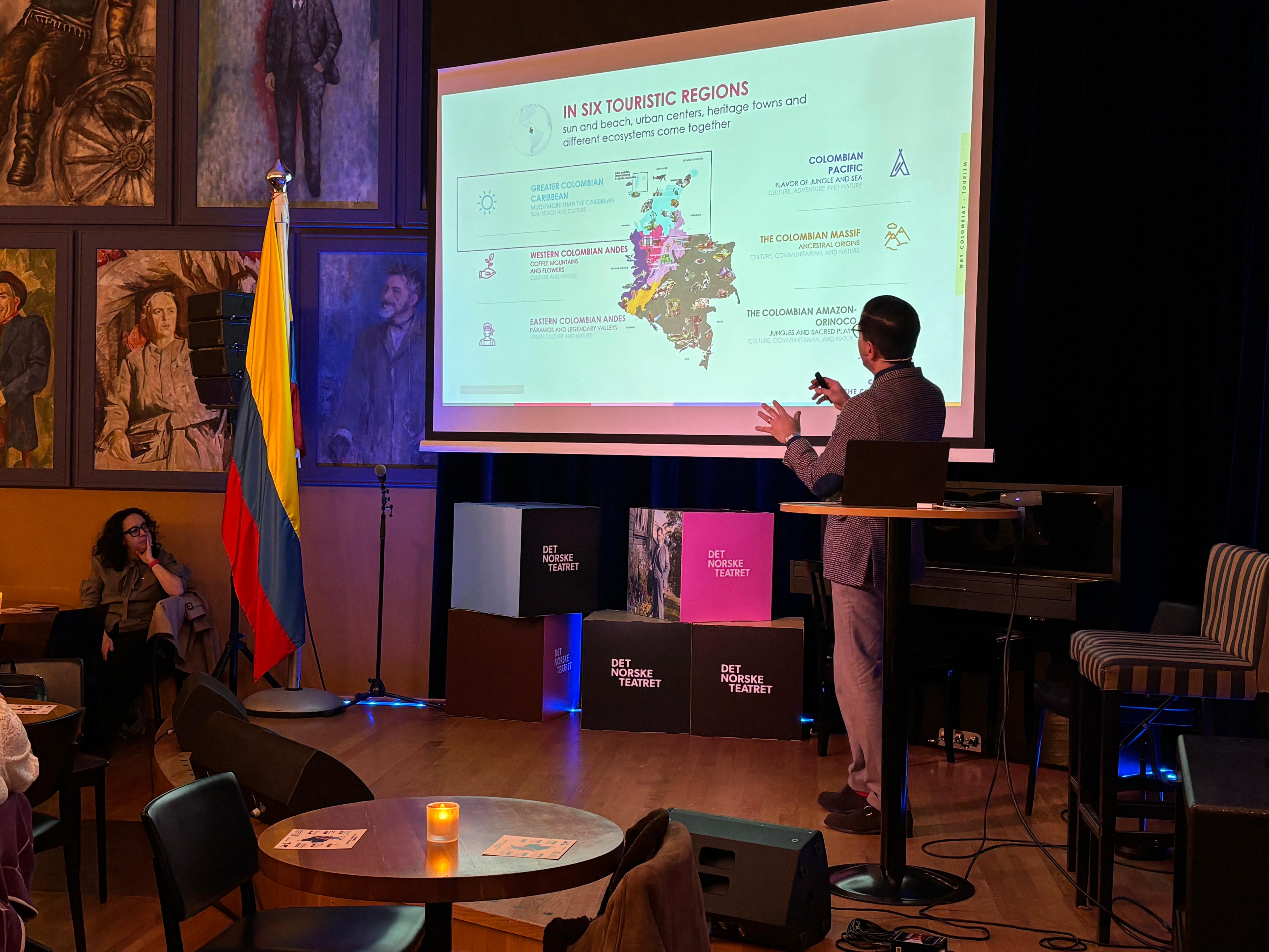 El turismo y la cultura colombiana brillaron en una noche memorable en el Den Norske Teatret